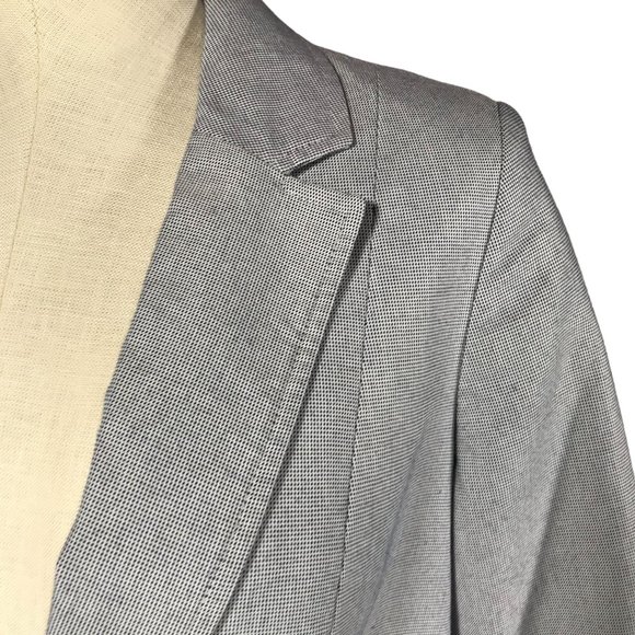 Attention Women's Size 8 Blue White Single Button Blazer Jacket 3/4 Sleeves - Picture 5 of 10